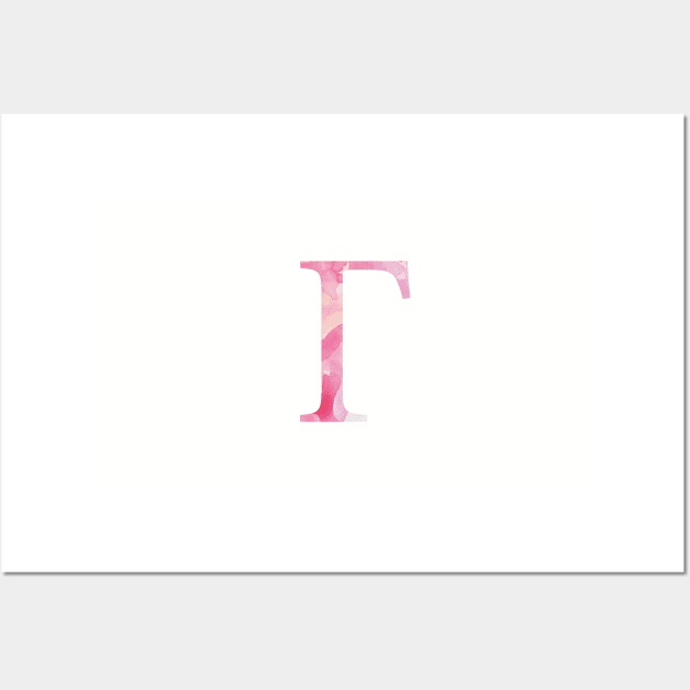 Gamma Pink Watercolor  Letter Wall Art by AdventureFinder